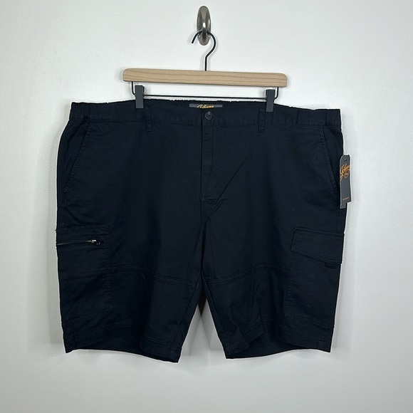Johnny Bigg Big & Tall Black Fraser Stretch Cargo Shorts Men's Size 48 - Picture 1 of 8